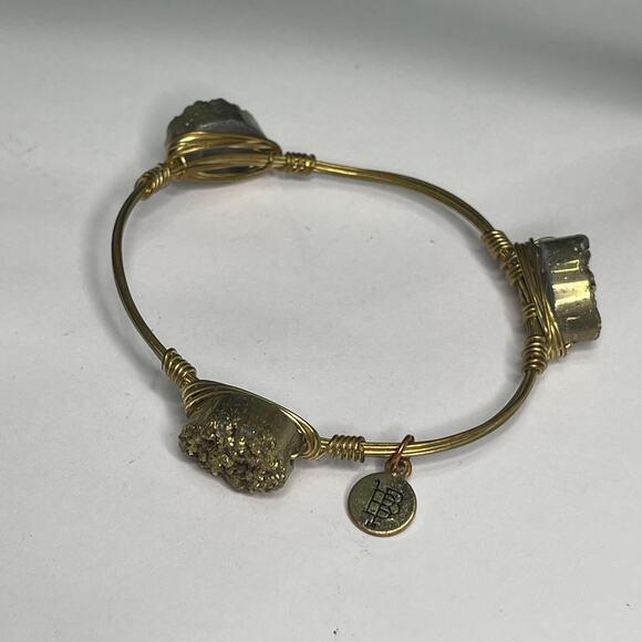 BOURBON & BOWETIES BOWTIES gold tone bracelet bangle druisy druzy jewelry wire - Picture 8 of 10